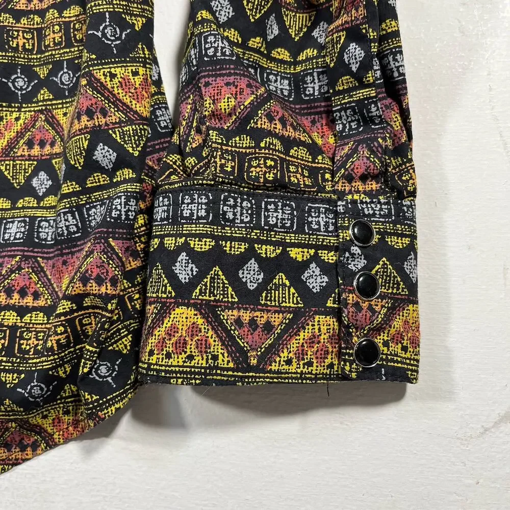 Vintage Kracto Aztec Western Shirt Men’s XL Snap Button Tribal Pattern